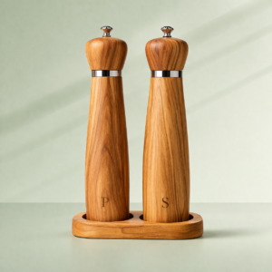 Teak Wood Eco-Friendly Spice Salt Mill Manual Rotary Knob Pepper Grinder