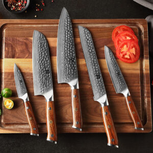 pro-damascus-steel-knife-set-iron-wood-1